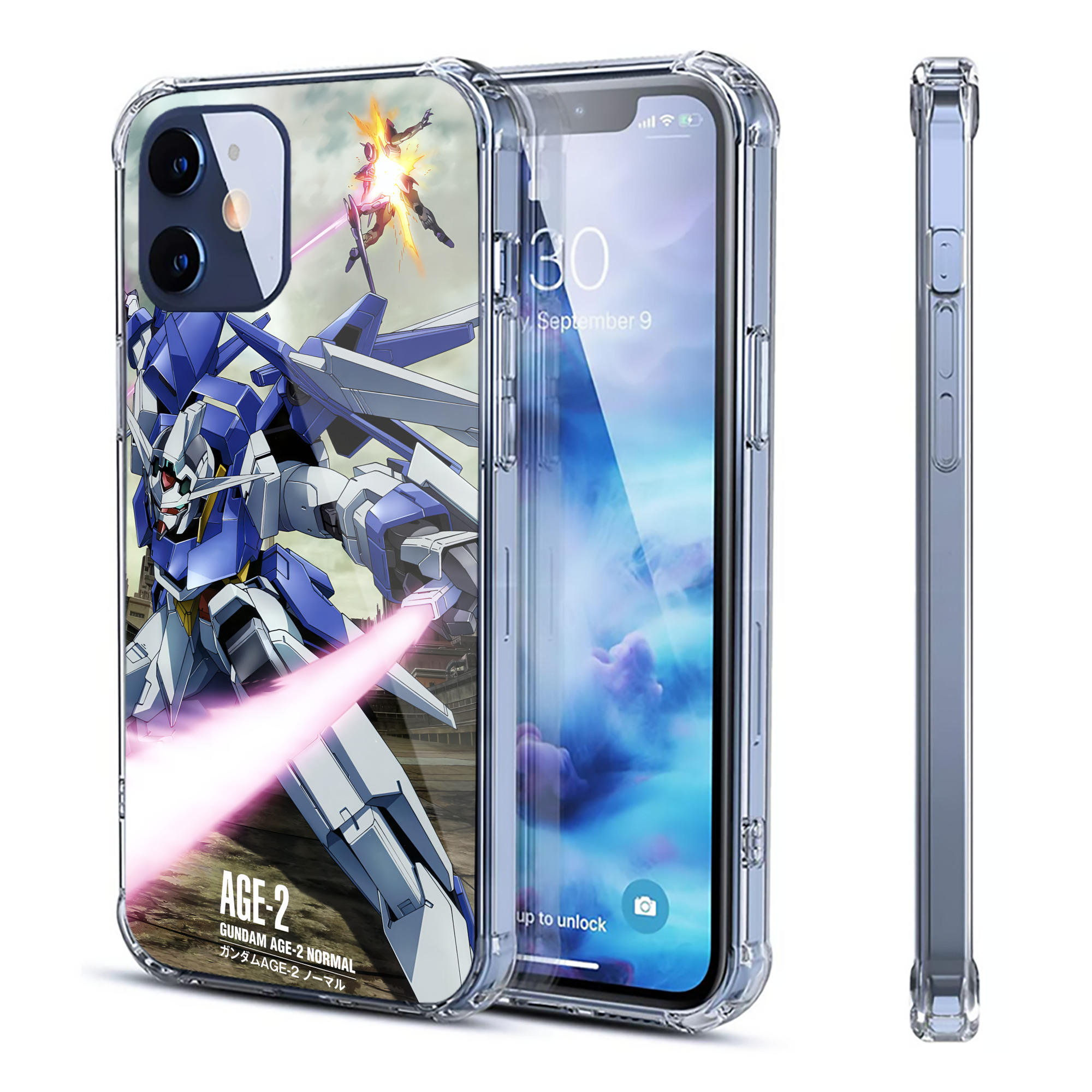 （画像用） 機動戦士ガンダム Mobile Suit Gundam 【iPhone 12シリーズ対応】透明スマホケース（クリアソフトケース）